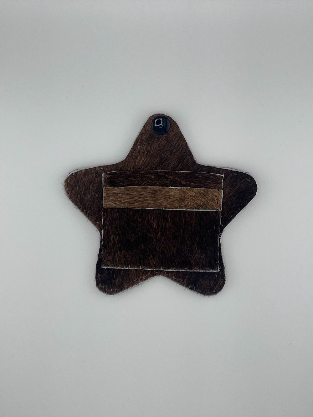 Star-Shaped Hair-On Hide Card Holder in Brown